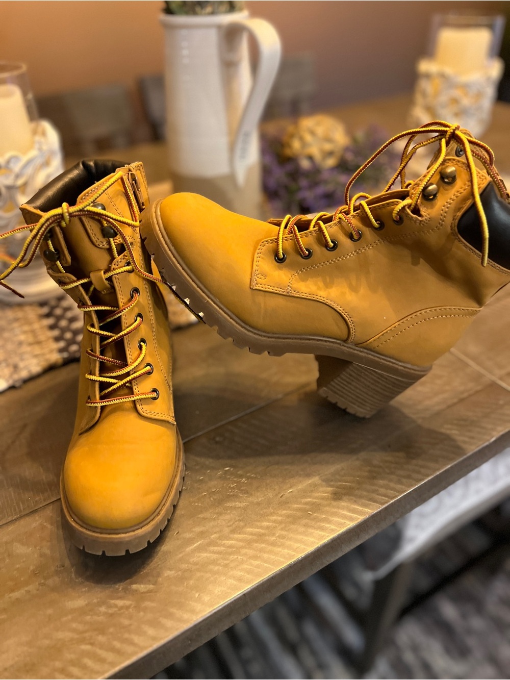 Brand New Women’s Lace-Up Heeled Work Boots